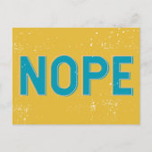 NOPE - Verstoorde Typografie in Blauw en Geel Briefkaart (Voorkant)