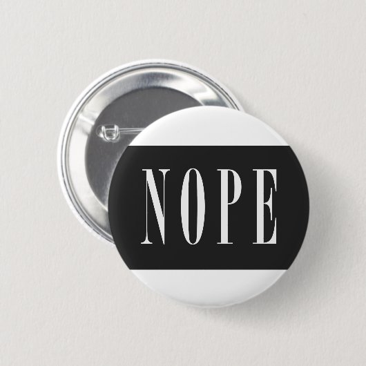 NOPE - White BlackBox Ronde Button 5,7 Cm (Voorkant /achterkant)