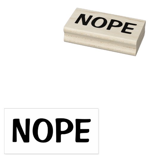 NOPE ( zoals in NO, Verworpen, Ontkend ) Rubberstempel (Gestempeld)
