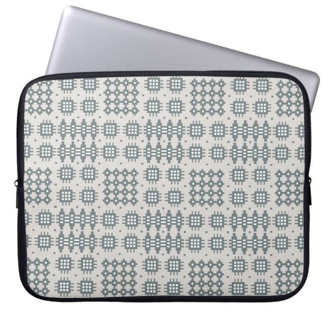 Nopreen laptophoes Welsh Tapestry Pattern Grey Laptop Sleeve (Voorkant)