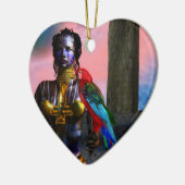 NORA CYBER WARRIOR EN MACAW Science Fiction Heart Keramisch Ornament (Links)