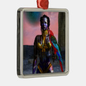 NORA CYBER WARRIOR EN MACAW Science Fiction Metalen Ornament (Rechts)