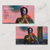 NORA CYBER WARRIOR EN PARROT Science Fiction Visitekaartje (Voorkant / Achterkant)