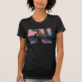 NORA CYBER WARRIOR HOLDING MACAW Science Fiction T-shirt (Voorkant)