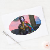 NORA CYBER WARRIOR OVALE STICKER (Envelop)