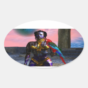 NORA CYBER WARRIOR OVALE STICKER