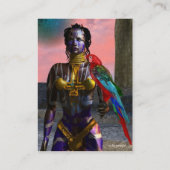 NORA CYBER WARRIOR, roze, rood, goudgeel Visitekaartje (Achterkant)