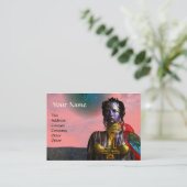 NORA CYBER WARRIOR, roze, rood, goudgeel Visitekaartje (Staand voorkant)