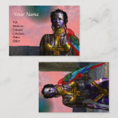 NORA CYBER WARRIOR, roze, rood, goudgeel Visitekaartje (Voorkant / Achterkant)