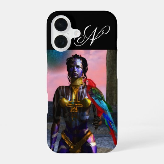 NORA CYBERKRIJGER MONOGRAM iPhone 16 HOESJE (Achterkant)