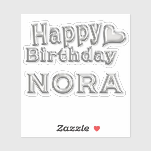 Nora Happy Birthday silver Aufkleber Sticker (Vel)