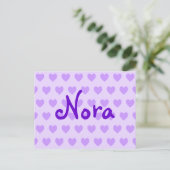 Nora in Paars Briefkaart (Staand voorkant)