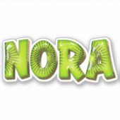 Nora Name Kiwi Design Aufkleber Sticker (Voorkant)