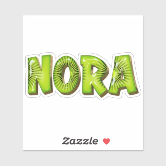 Nora Name Kiwi Design Aufkleber Sticker (Vel)