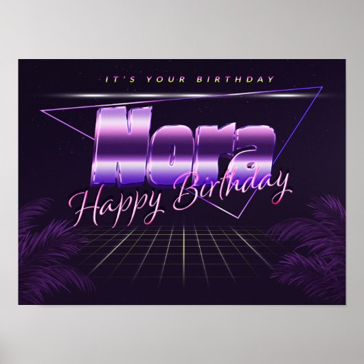 Nora Name Vorname retro Poster Geburtstag (Voorkant)