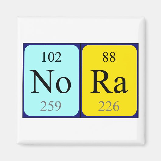 Nora periodieke table name magnet (Voorkant)
