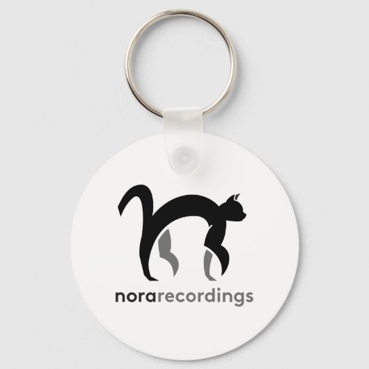 nora recordings logo vierkant witte sleutelhanger (Voorkant)