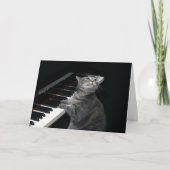 Nora The Piano Cat - Blank Folded Card - Style 002 Kaart (Voorkant)