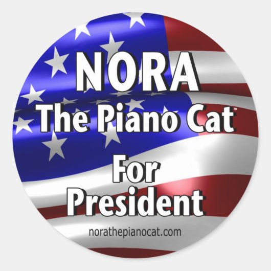 Nora voor President #2 Ronde Sticker (Voorkant)