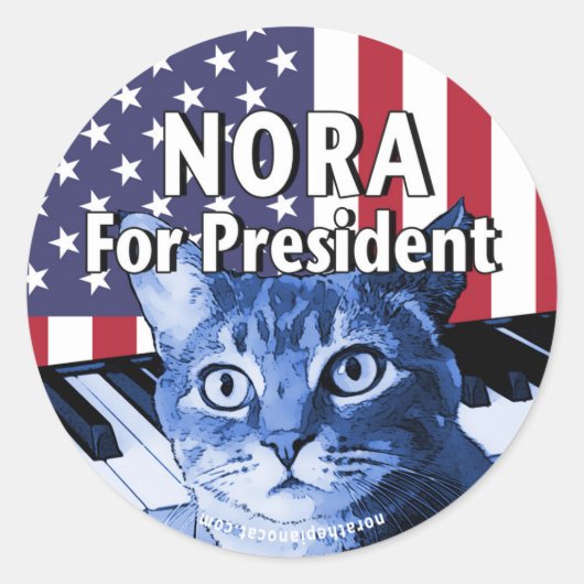 Nora voor President #4 Ronde Sticker (Voorkant)