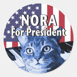 Nora voor President #4 Ronde Sticker