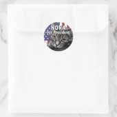 Nora voor President #7 Ronde Sticker (Tas)