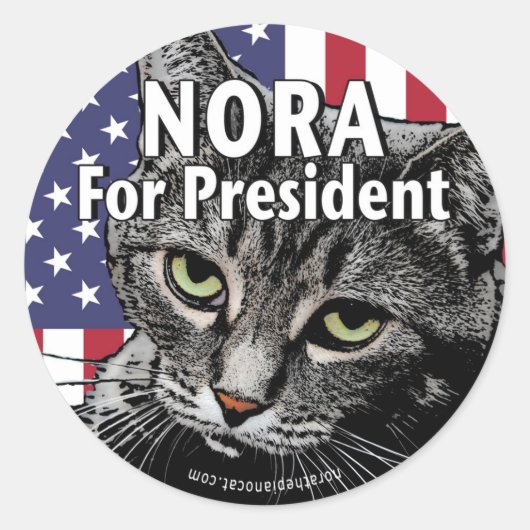 Nora voor President #7 Ronde Sticker (Voorkant)