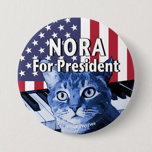 Nora voor President Button in blauw #4 (Voorkant)