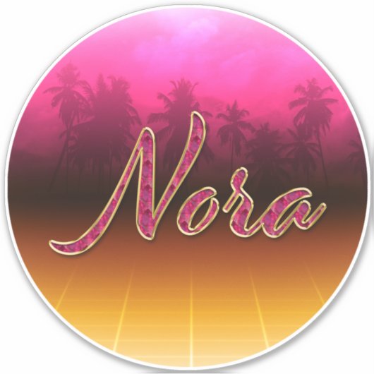 Nora Vorname Name golden pink Aufkleber Sticker (Voorkant)