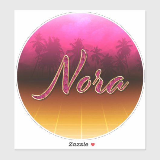 Nora Vorname Name golden pink Aufkleber Sticker (Vel)