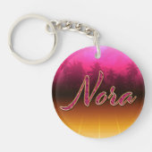Nora Vorname Name golden pink Schlüsselanhänger Sleutelhanger (Voorkant)