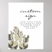 Norah - Bohemen Cactus Prickly Pear Custom Sign Poster (Voorkant)
