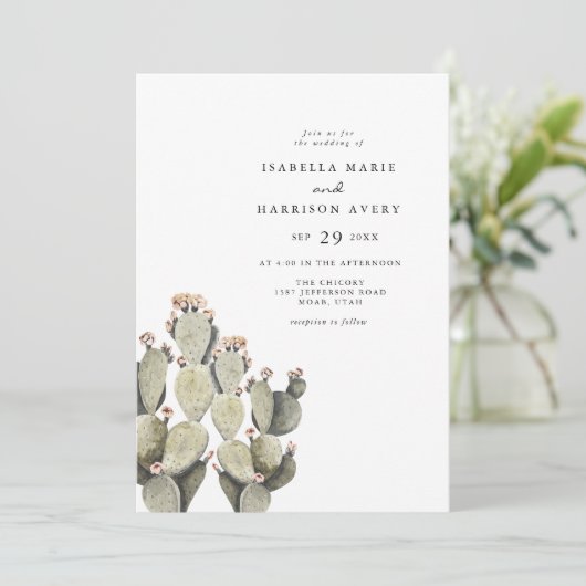 Norah - Bohemian Prickly Pear Cactus Desert Kaart (Staand voorkant)