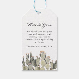 Norah - Bohemian Prickly Pear Cactus Waterverf Cadeaulabel