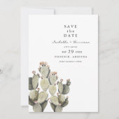 NORAH Bohemian Waterverf Cactus Save the Date Kaart (Voorkant)