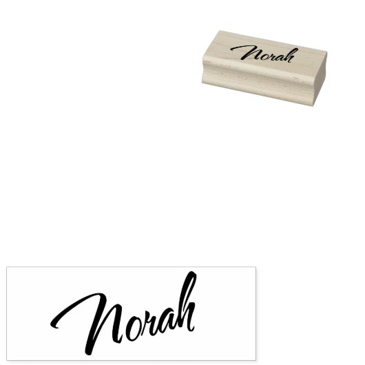 Norah cursive script font rubberstempel (Gestempeld)