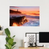 Norah Head Lighthouse | Soldaten strand, Australië Poster (Thuiskantoor)