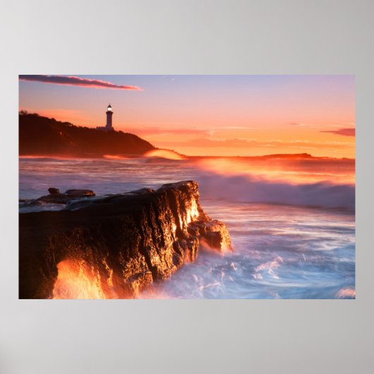 Norah Head Lighthouse | Soldaten strand, Australië Poster (Voorkant)