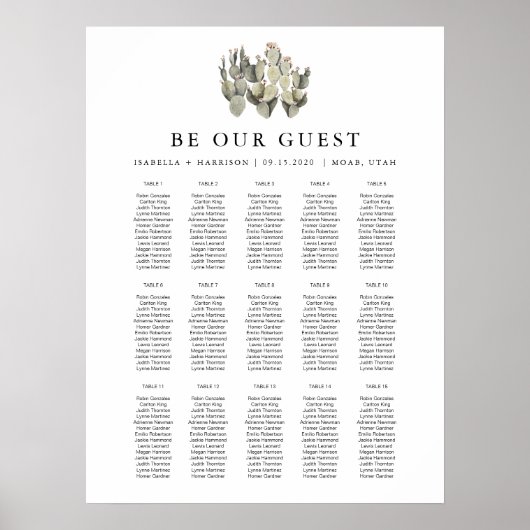 Norah - Prickly Pear Cactus Bohemian Desert Poster (Voorkant)