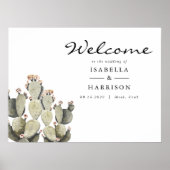 Norah - Prickly Pear Cactus Bohemian Welcome Sign Poster (Voorkant)