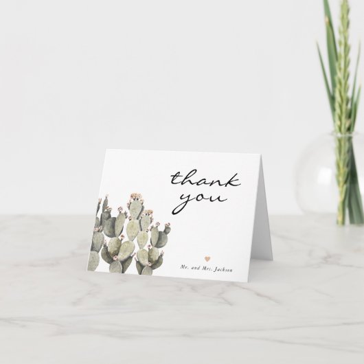 Norah - Prikkende Peer Cactus Boheemse Woestijn Bedankkaart (Voorkant)