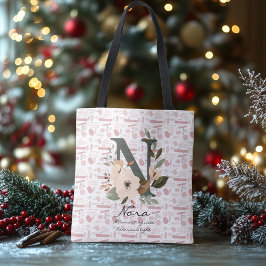 Nora's Blossoming Radiance - Boho Floral Monogram Crossbody Tas