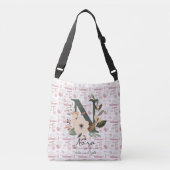 Nora's Blossoming Radiance - Boho Floral Monogram Crossbody Tas (Voorkant)