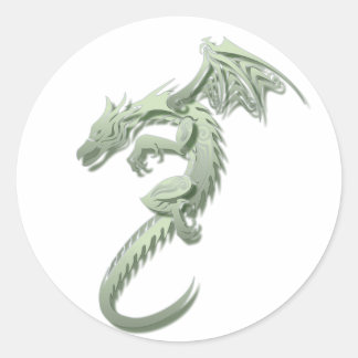 Norbert de Metallic Green Dragon Ronde Sticker