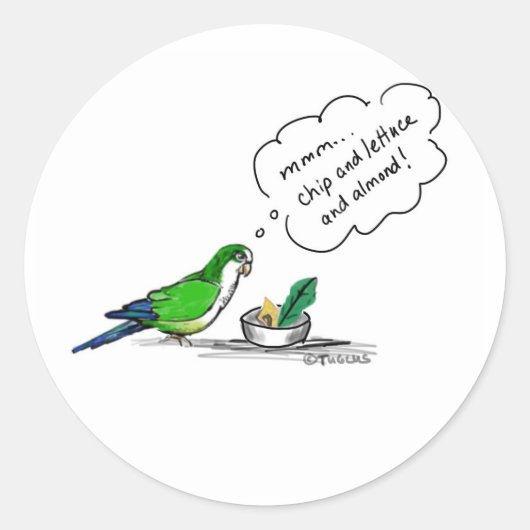 Norbert de Parrot's favoriete eten Ronde Sticker (Voorkant)
