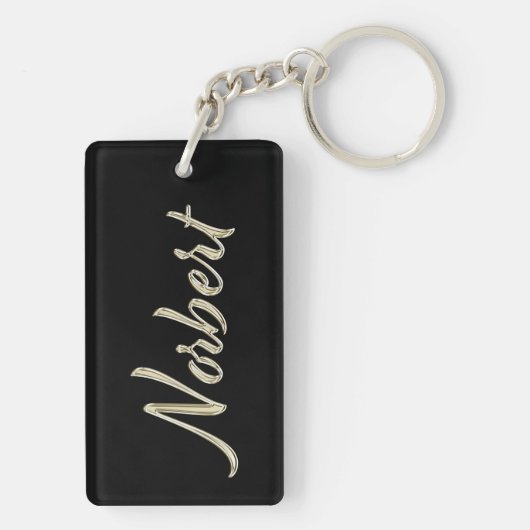 Norbert Name whitegold Schlüsselanhänger Anhänger Sleutelhanger (achterkant)