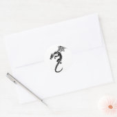 Norbert the Black Dragon Ronde Sticker (Envelop)