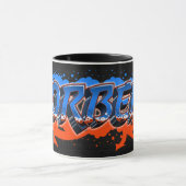 Norbert Vorname Name Graffiti blue orange Tasse Mok (Midden)