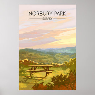 Norbury Park Surrey Reisposter Poster