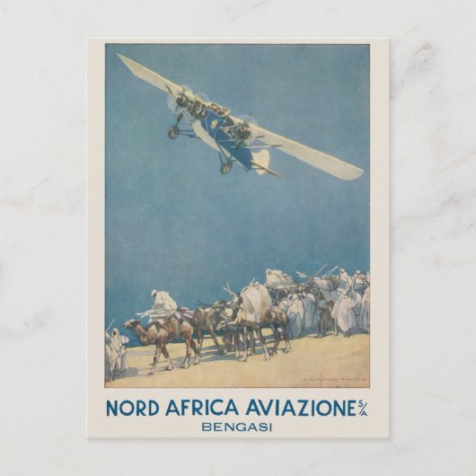 Nord Africa Aviazione Vintage Poster 1932 Briefkaart (Voorkant)